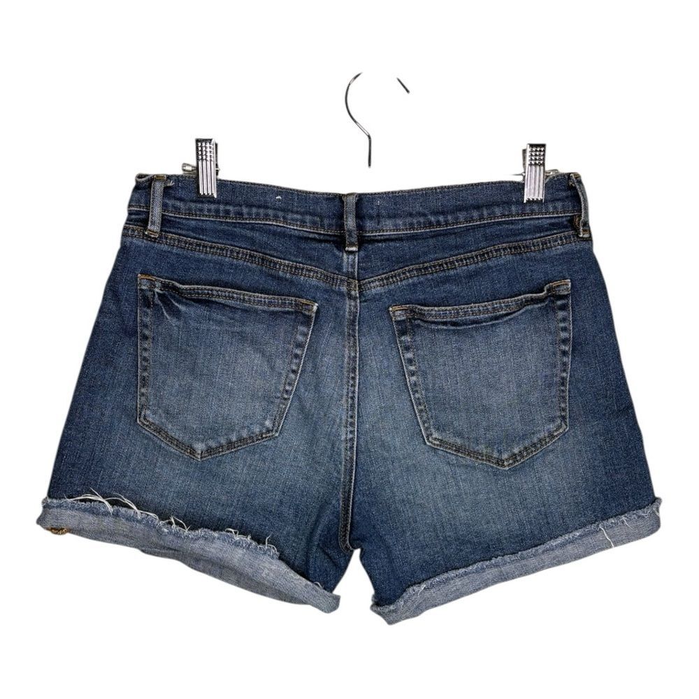 Loft medium Blue denim roll cuff cut off Jean shorts size 6 - Picture 9 of 11